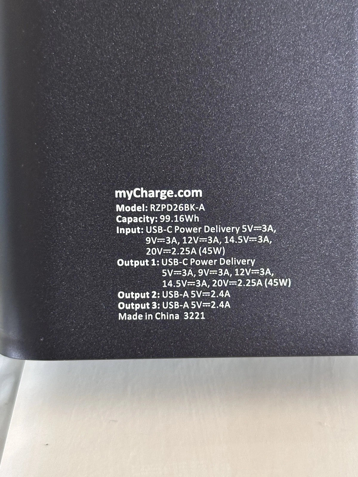 myCharge 26800mAh 45W Laat Product
