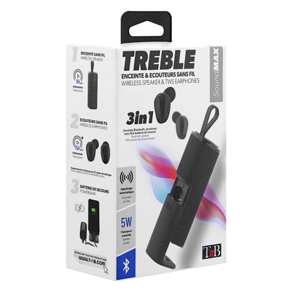 TREBLE 3-in-1 Speaker buds PowerBank