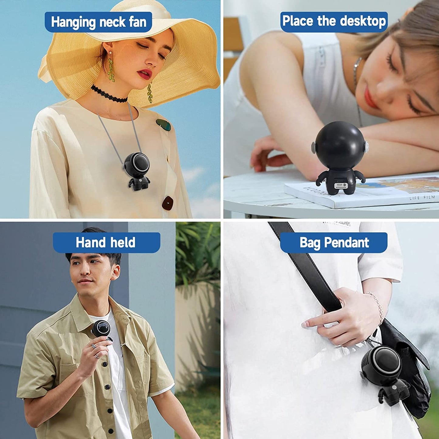 Portable Neck Fan with Adjustable Strap
