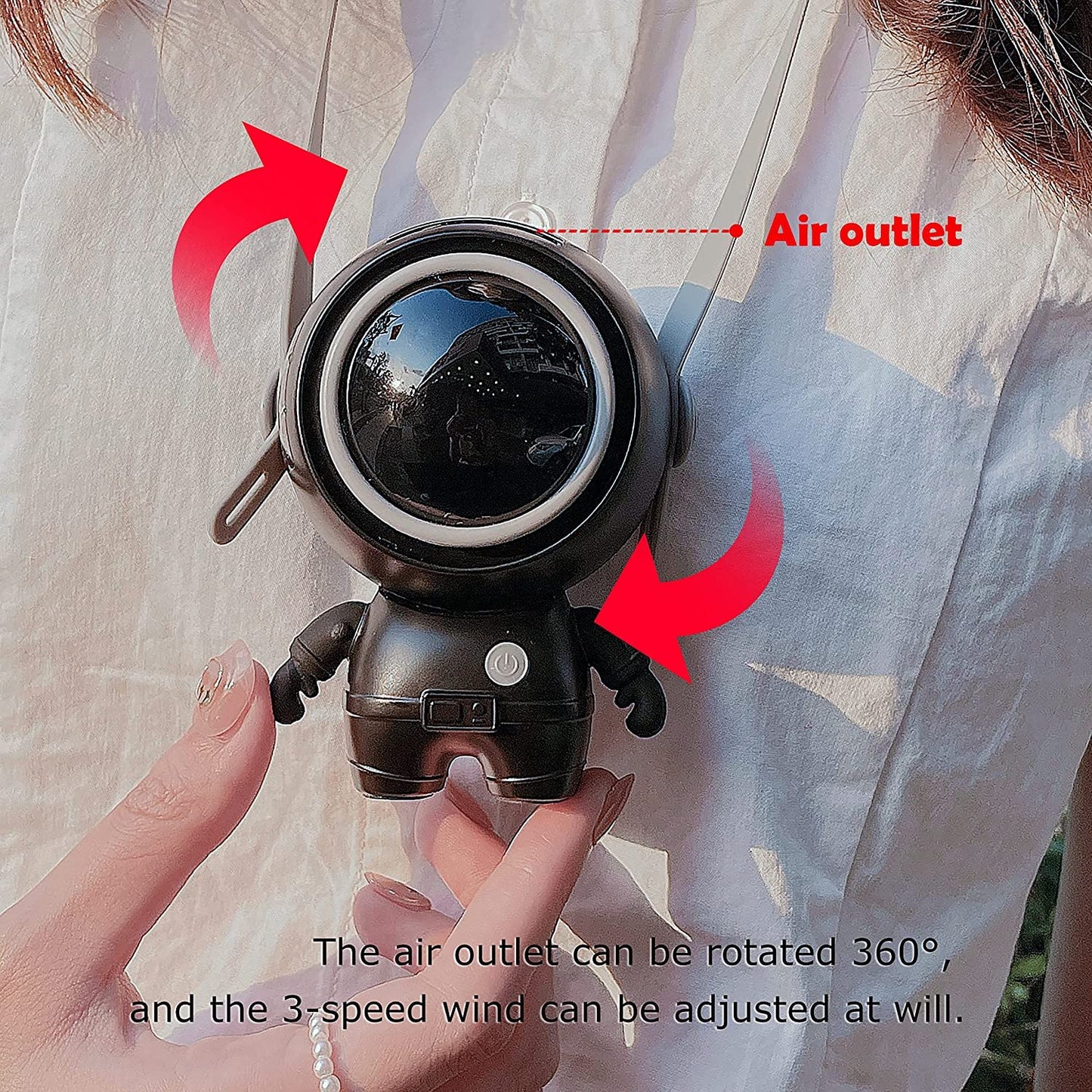 Portable Neck Fan with Adjustable Strap